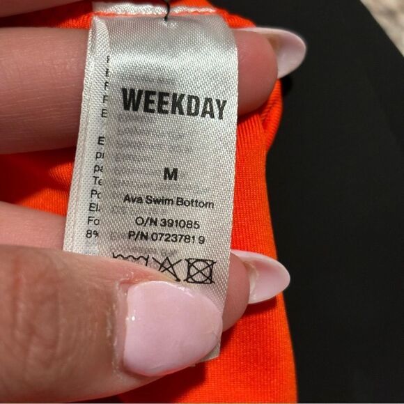 NWT Weekday Ava Swim Bottoms Orange- Size Medium - Picture 5 of 6